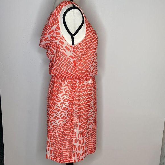 BISOU BISOU Dress Orange Cream Ikat Print Sleeveless Dress - Picture 2 of 11